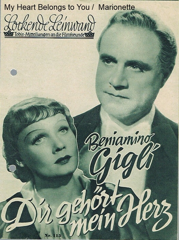 My Heart Belongs to You /  Marionette (includes songs lyrics)